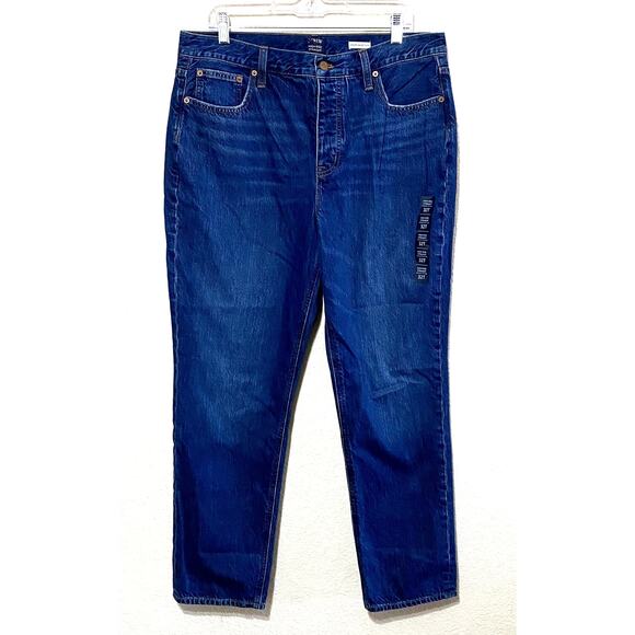 J.Crew Jean Women Size 32 Tall Blue High-Rise Straight-Leg Button-Fly NWT - Picture 1 of 12